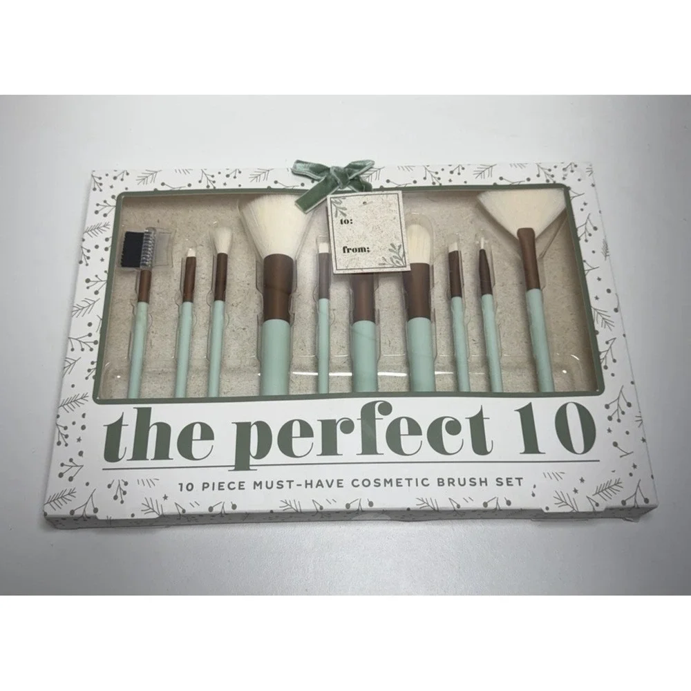 The Perfect 10 Ten Piece Must-Have‎ Cosmetic Brush Gift Set Green